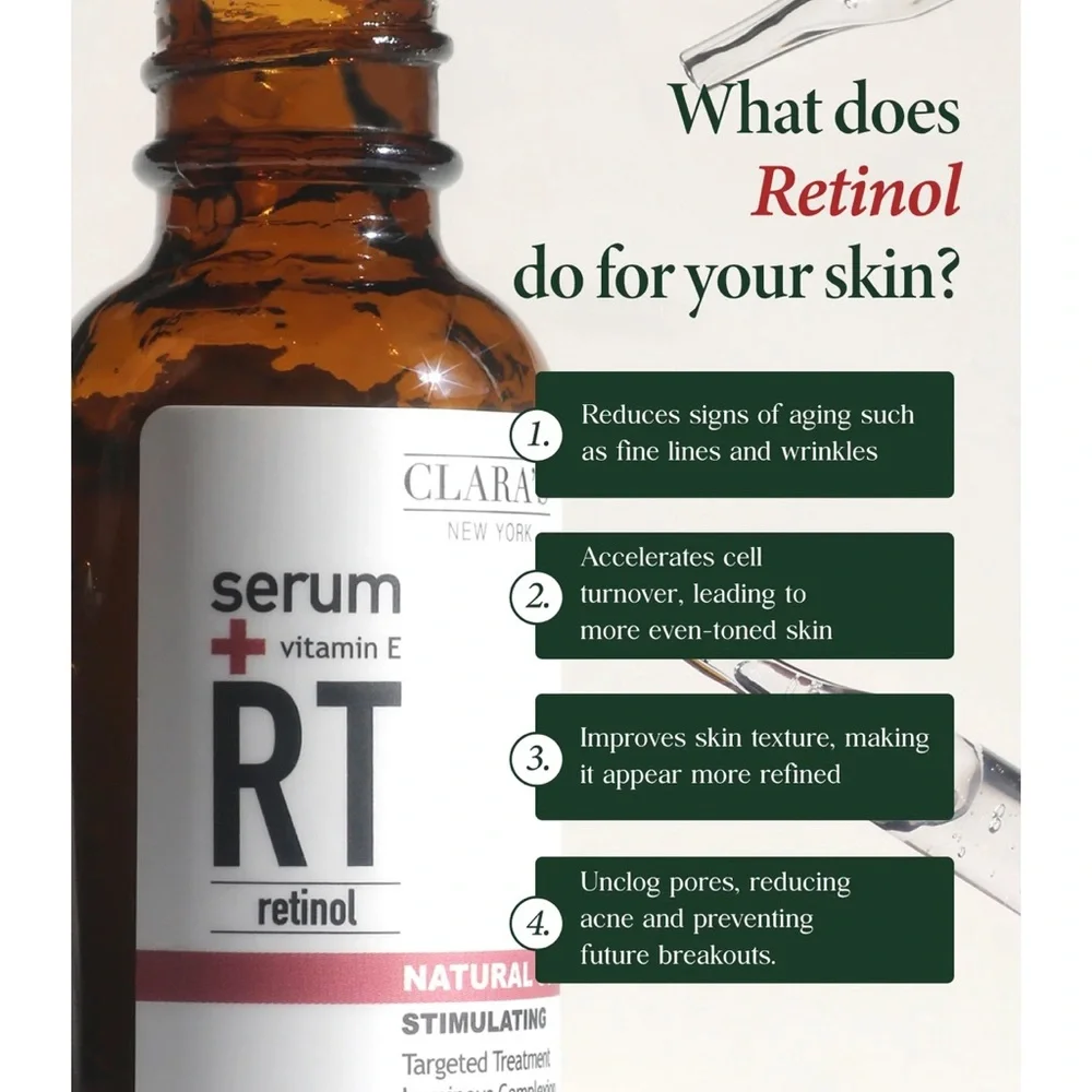 CLARA’S RT Stimulating Retinol Serum 1oz $25 NIB